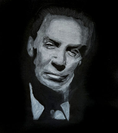 Charcoal Drawing of Jerry Orbach, drawn by Rain Frances from Rain Frances Creations