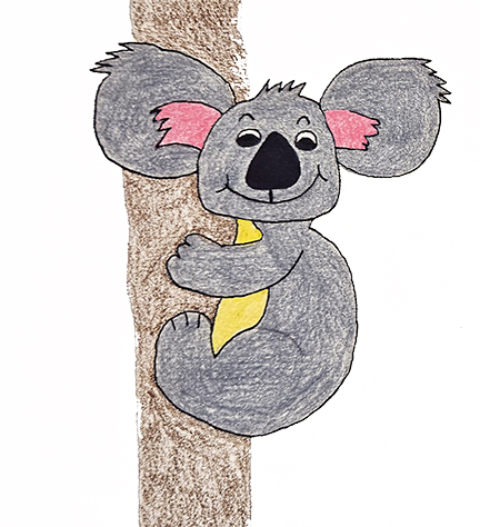 Koala Bear drawing by Rain Frances for Rain Frances Art for Kids YouTube channel