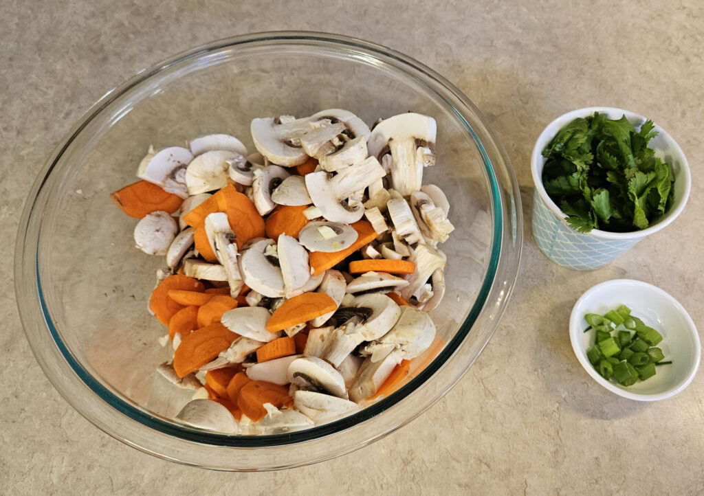 How To Make Pho Style Soup chopped veggies