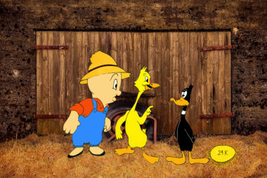 Thursday Art and Dinner Date Porky Pig Daffy Duck Golden Goose Eggs