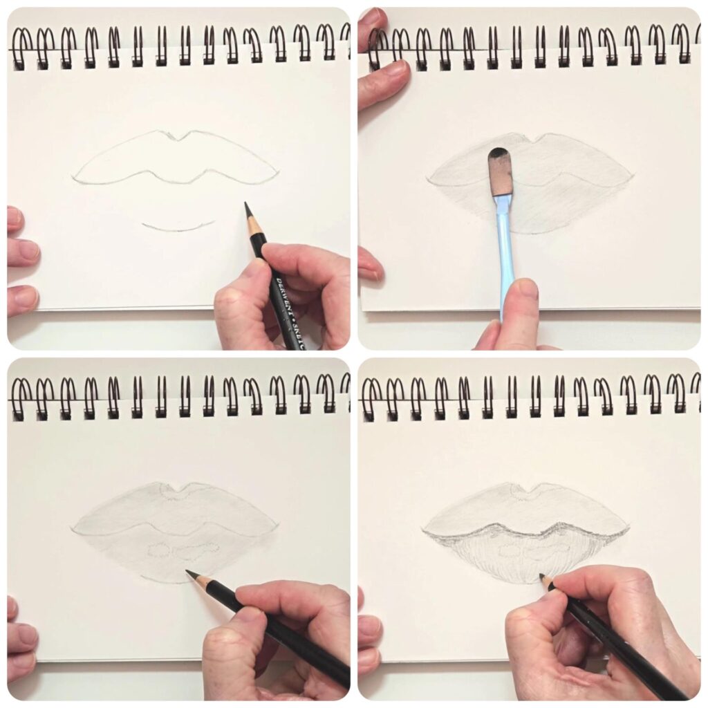 How To Draw Lips With Pencil drawing the lips