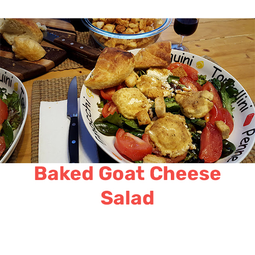 photo thumbnail of baked goat cheese salad