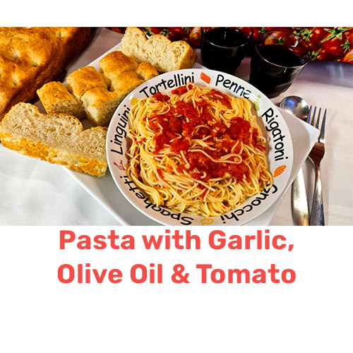 photo of Pasta with Garlic, Olive Oil and Tomato