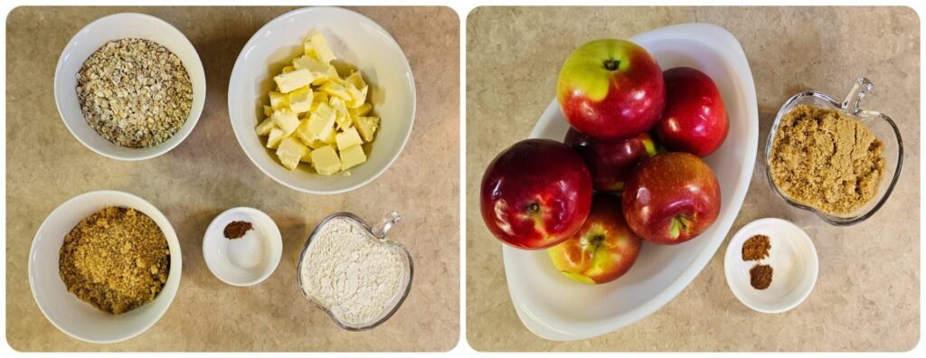 how to make apple crisp with oats ingredients photos