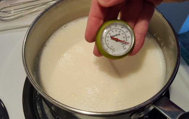 Heating milk to make yogurt