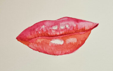how to paint lips with watercolors this image shows my painting of watercolor drawn lips